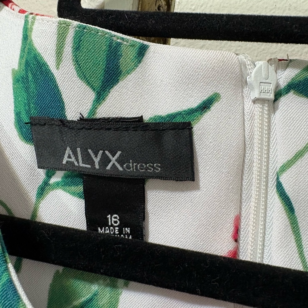 Floral Sleeveless Dress - White with Pink and Green Accents - Picture 3 of 5